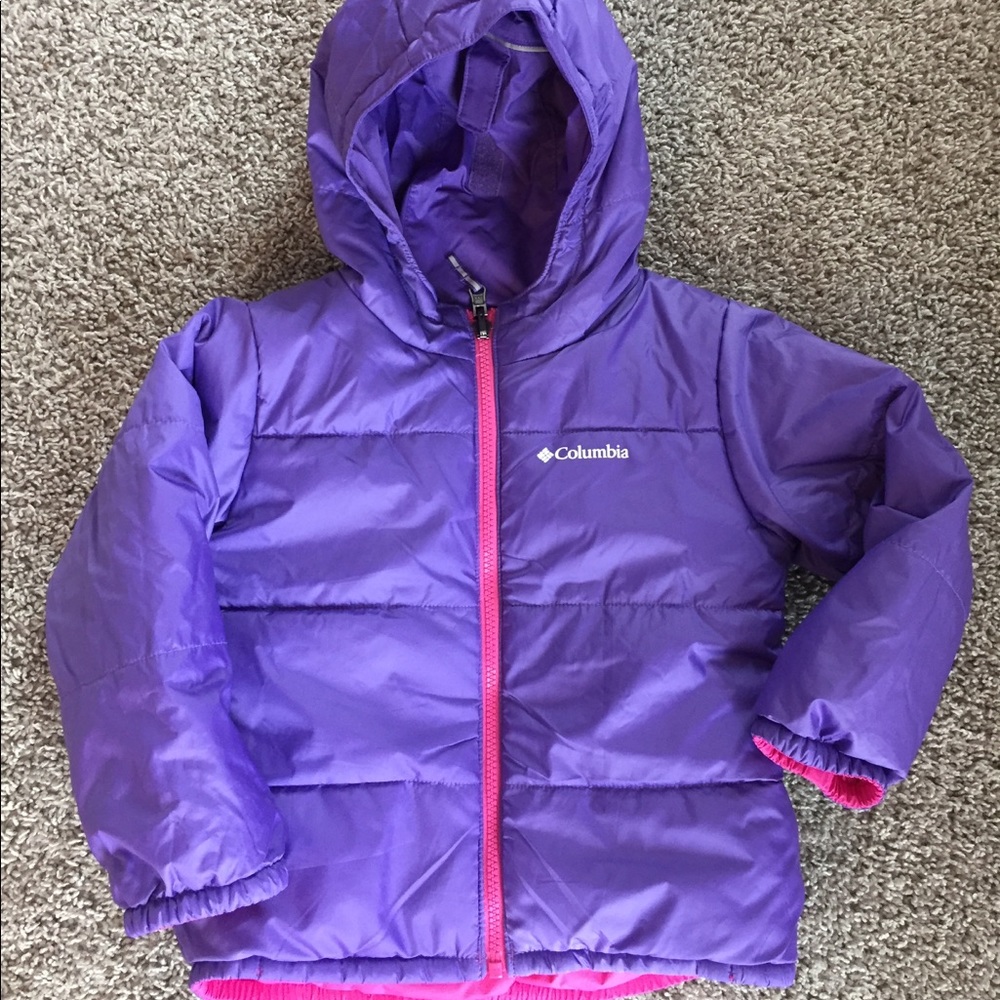 Columbia puffer snow jacket reversible